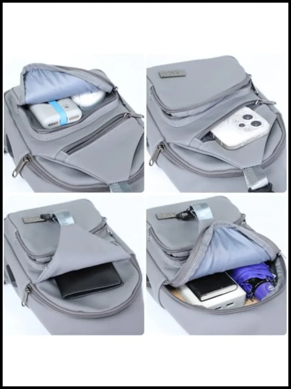 Crossbody Sling Bag Unisex Hiking Travel Daypack Water Resistant Nylon Shoulder